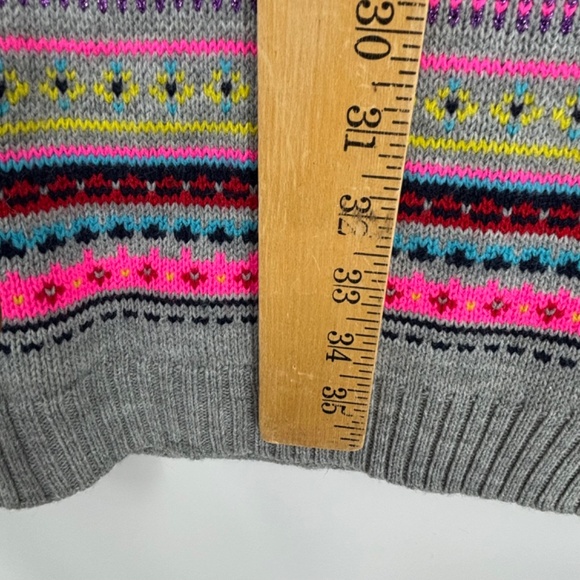 Gap Womens One Size Winter Scarf Heather Gray Multi Stripe Rectangular Acrylic - Picture 7 of 7